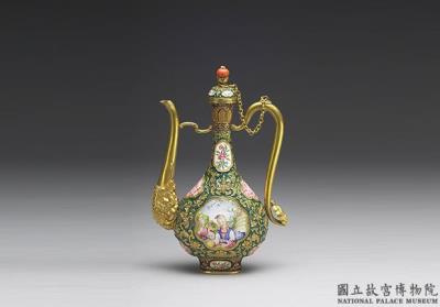 图片[2]-Champleve ewer decorated with image of European women, Qing dynasty, Qianlong reign (1736-1795)-China Archive